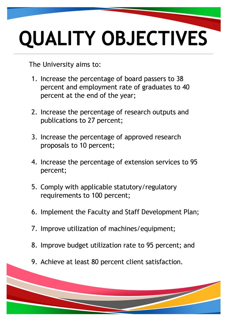 Quality Objectives Don Mariano Marcos Memorial State University