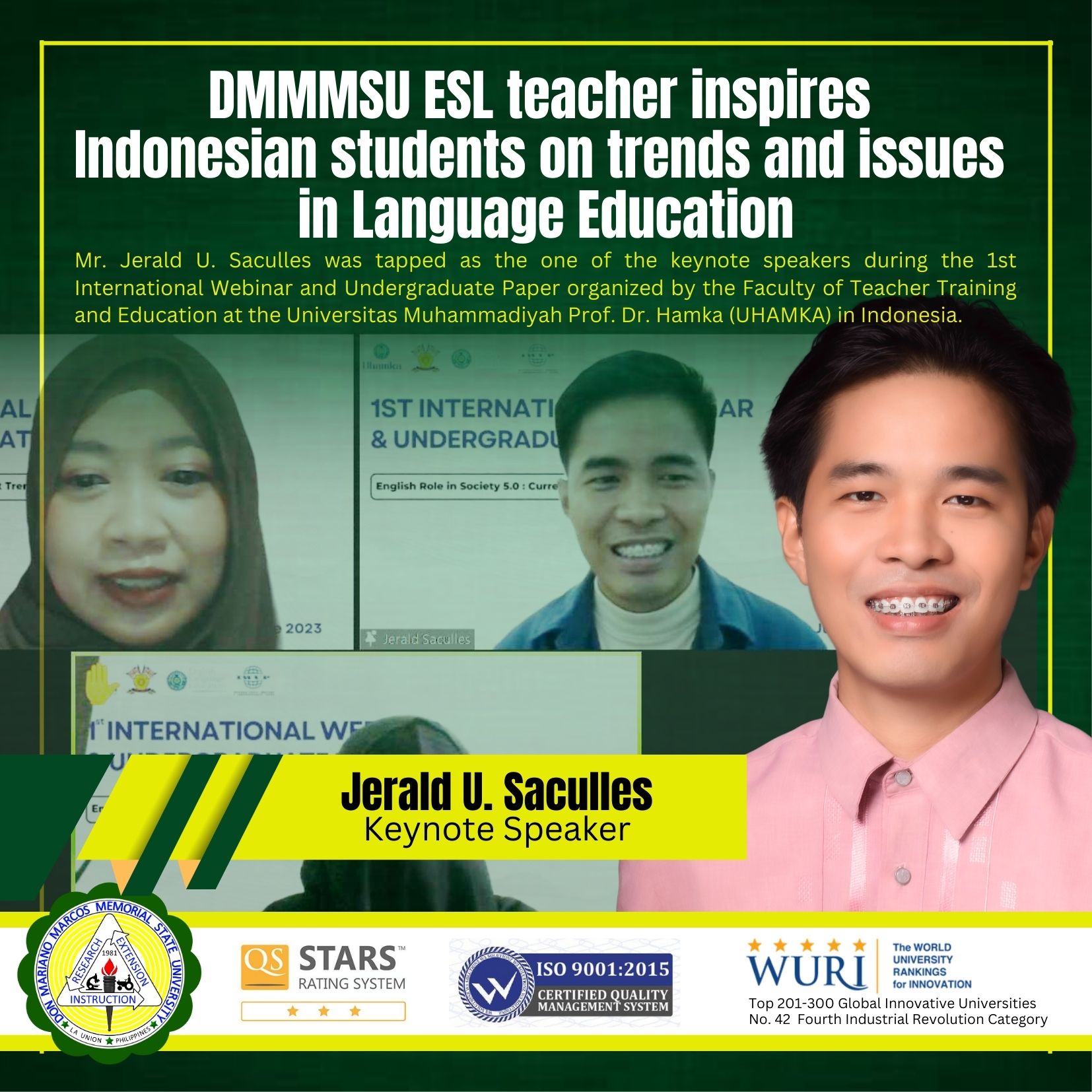 DMMMSU ESL teacher inspires Indonesian students on trends and issues in ...