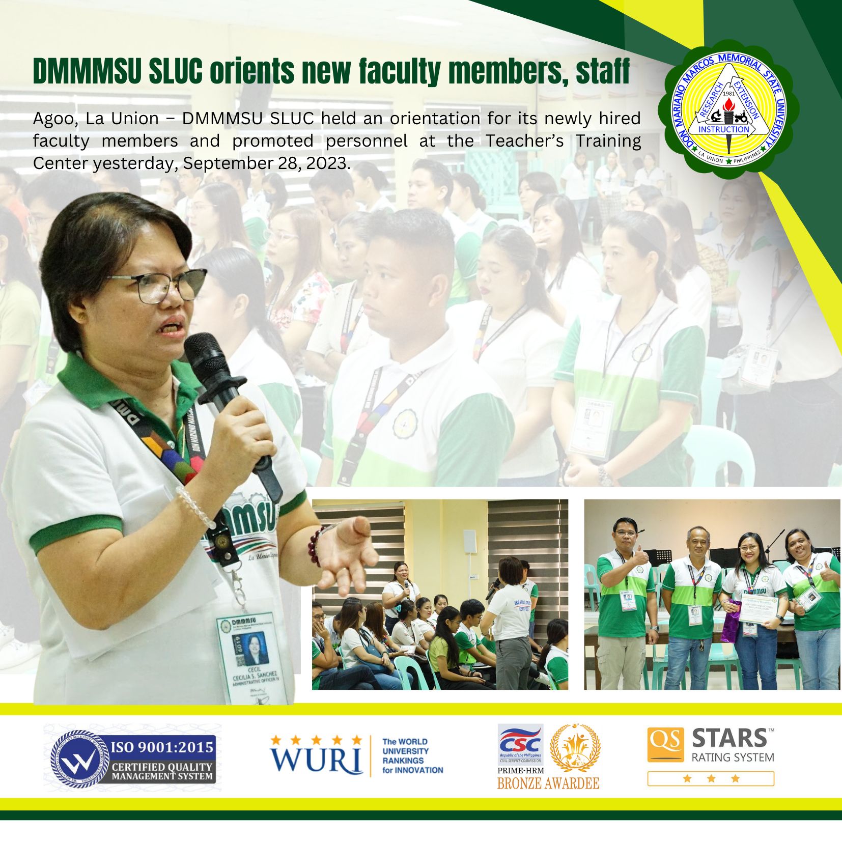 DMMMSU SLUC orients new faculty members, staff | Don Mariano Marcos ...