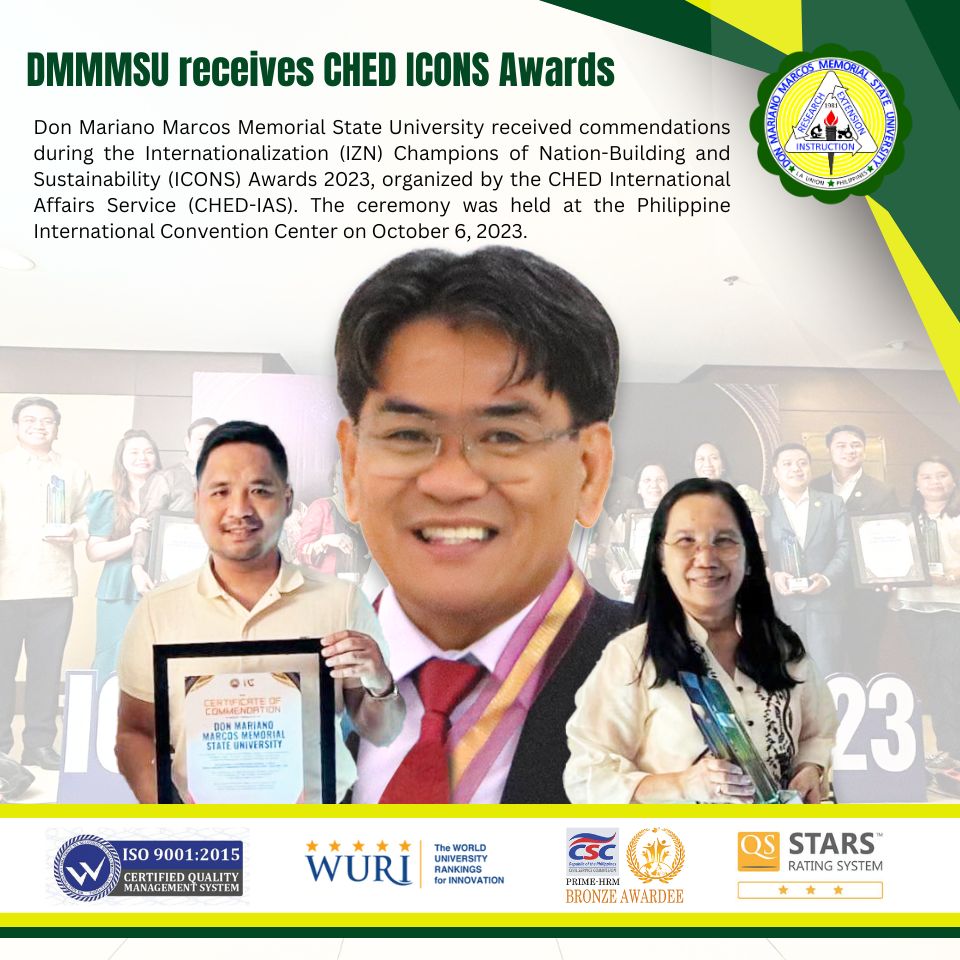 DMMMSU receives CHED ICONS Awards Don Mariano Marcos Memorial State