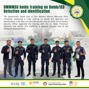 DMMMSU holds training on Bomb/IED Detection and Identification