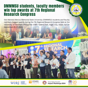 DMMMSU students, faculty members win top awards at 7th Regional Research Congress