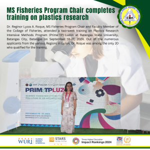 MS Fisheries Program Chair completes training on plastics research