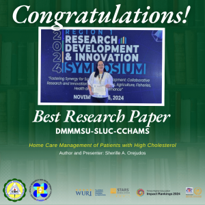 DMMMSU Faculty Member wins Best Research Paper Award