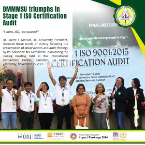 DMMMSU triumphs in Stage 1 ISO Certification Audit