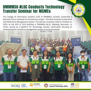 DMMMSU-NLUC Conducts Technology Transfer Seminar for MSMEs