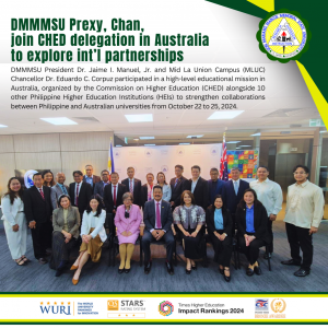 DMMMSU Prexy, Chan, join CHED delegation in Australia to explore int’l partnerships