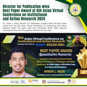 Director for Publication wins Best Paper Award at 6th Asian Virtual Conference…