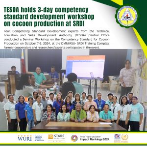 TESDA holds 3-day competency standard development workshop on cocoon production at SRDI