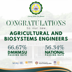 DMMMSU-NLUC graduates excel in Agricultural and Biosystems Engineering Licensure Exam