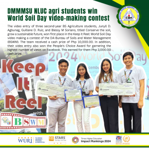 DMMMSU NLUC agri studes win World Soil Day video-making contest