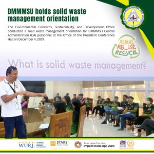 DMMMSU holds solid waste management orientation