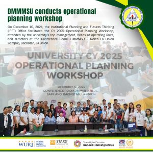 DMMMSU conducts operational planning workshop