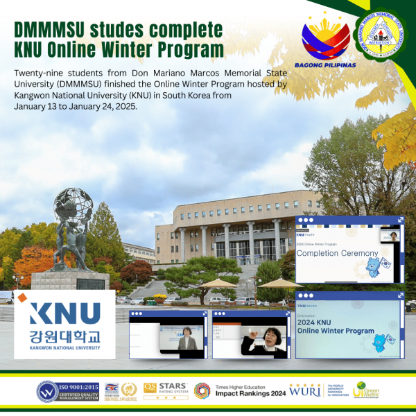 DMMMSU studes complete KNU Online Winter Program