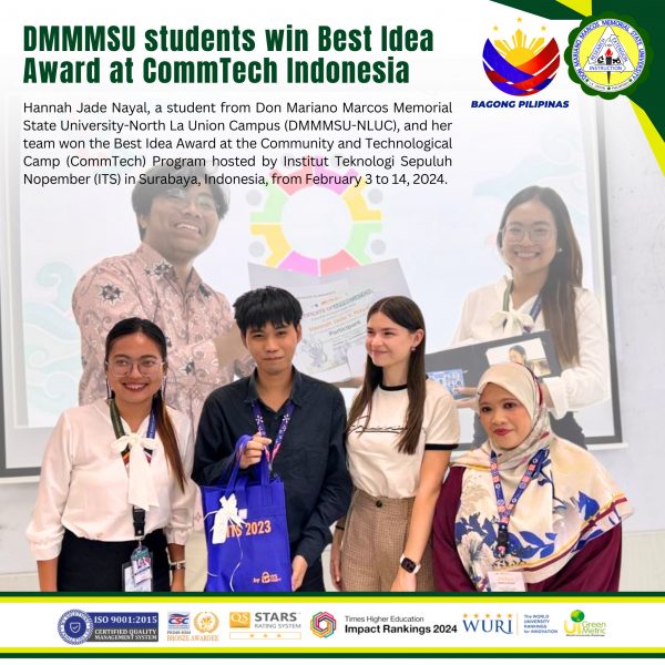 DMMMSU students win Best Idea Award at CommTech Indonesia